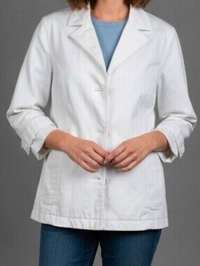 Liz Claiborne White Cotton Blazer Jacket Large